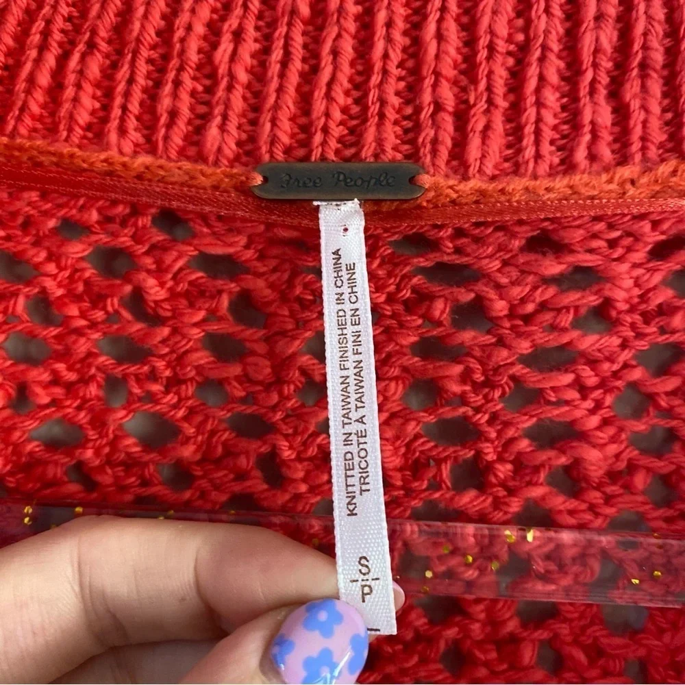 Free People Crochet Cropped Cardigan